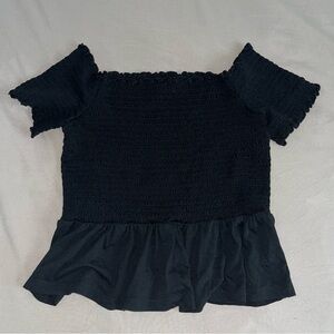 Off the Shoulder Black Blouse